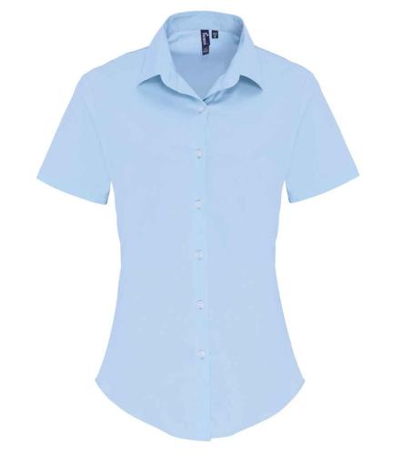 Premier Ladies Short Sleeve Stretch Fit Poplin Shirt - PAB - L